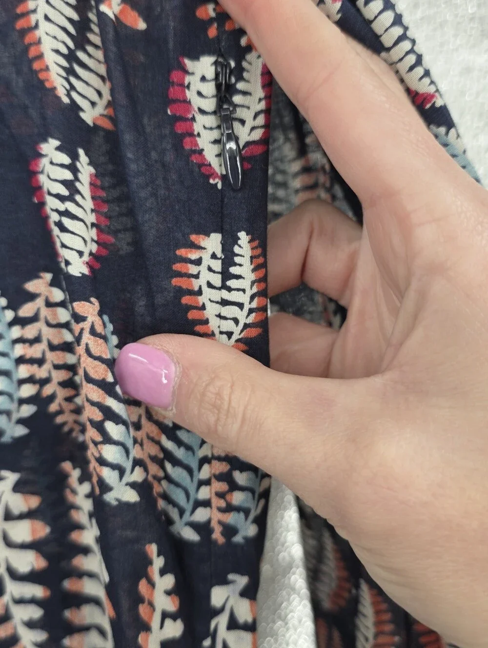 Tory‎ Burch Blue and Pink Graphic Tunic with Mandarin Collar 4